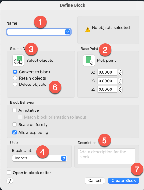 how to create a block in autocad